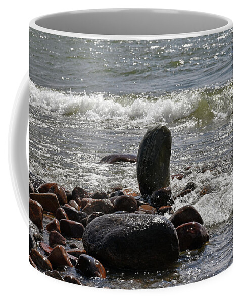Sweden Coffee Mug featuring the pyrography Stones by Magnus Haellquist