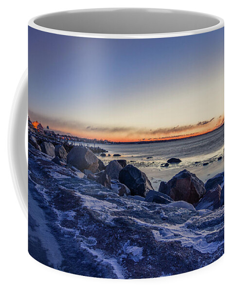 Stonington Coffee Mug featuring the photograph Stonington Point Blue Hour by Kirkodd Photography Of New England