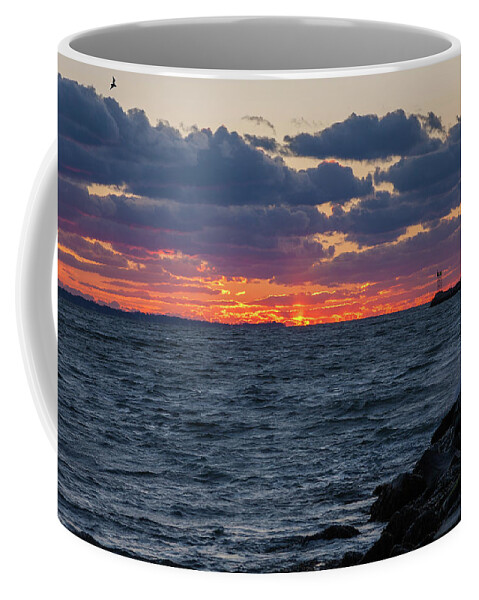 Stonington Point Coffee Mug featuring the photograph Stonington Point Sunset by Kirkodd Photography Of New England