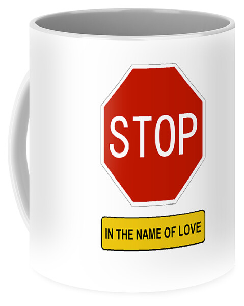 Richard Reeve Coffee Mug featuring the digital art Stop in the name of Love by Richard Reeve