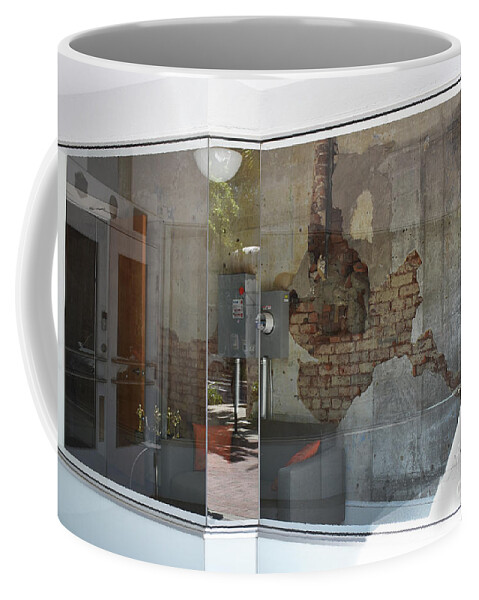 Scenic Tours Coffee Mug featuring the photograph Store Front To Let by Skip Willits