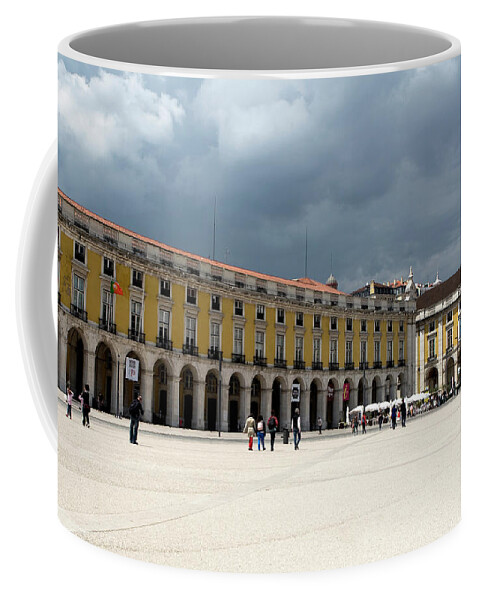 Lisbon Coffee Mug featuring the photograph Storm Brews Over Commerce Square by Lorraine Devon Wilke