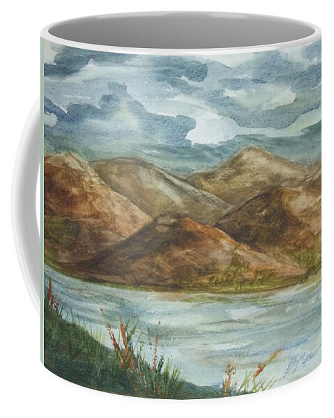 Nature Coffee Mug featuring the painting Storm Clouds by Ellen Levinson