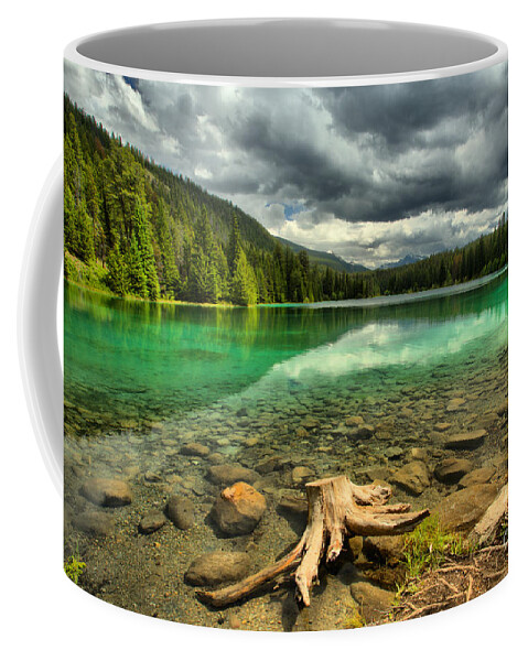 Valley Of 5 Lakes Coffee Mug featuring the photograph Storm Clouds Over The Valley Of 5 Lakes by Adam Jewell