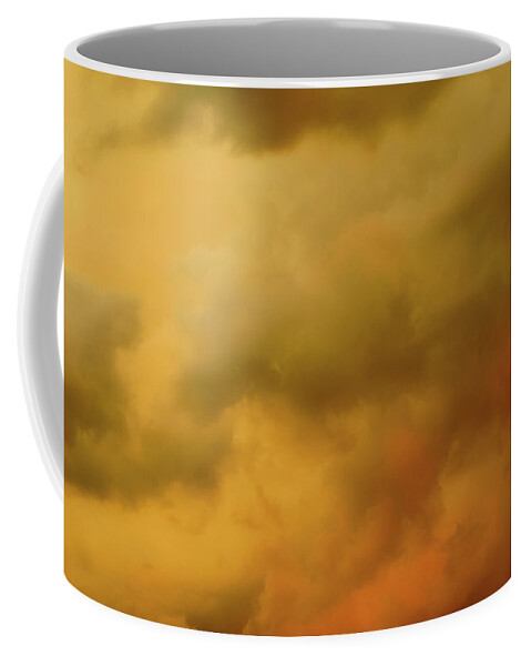 Yellow Coffee Mug featuring the photograph Storm Clouds Polaroid Transfer by Tony Grider