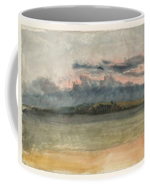 Joseph Mallord William Turner 1775�1851  Storm Clouds Sunset With A Pink Sky Coffee Mug featuring the painting Storm Clouds Sunset with a Pink Sky by Joseph Mallord