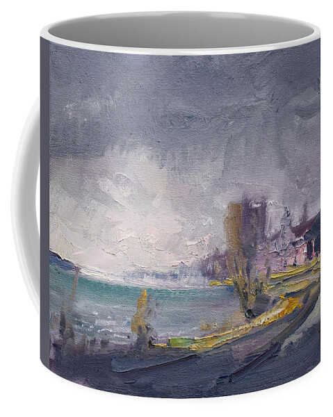 Storm Coffee Mug featuring the painting Storm over Buffalo River by Ylli Haruni