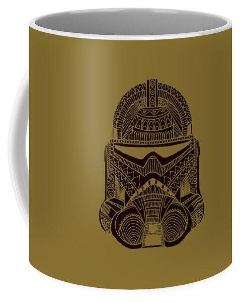Stormtrooper Helmet - Star Wars Art - Brown Coffee Mug by Studio