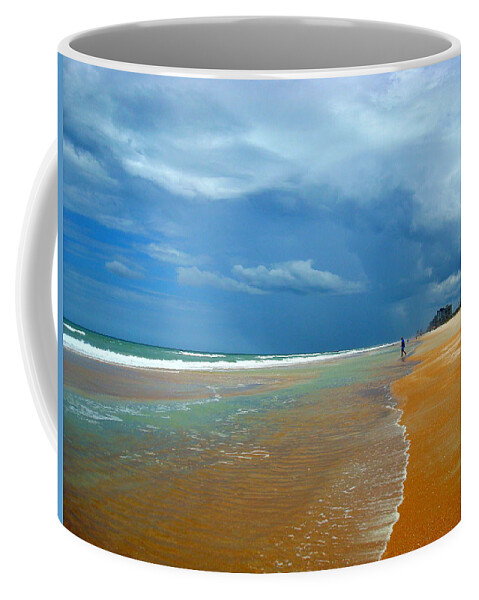 Beach Coffee Mug featuring the photograph Stormy Day Ormond by Julie Pappas