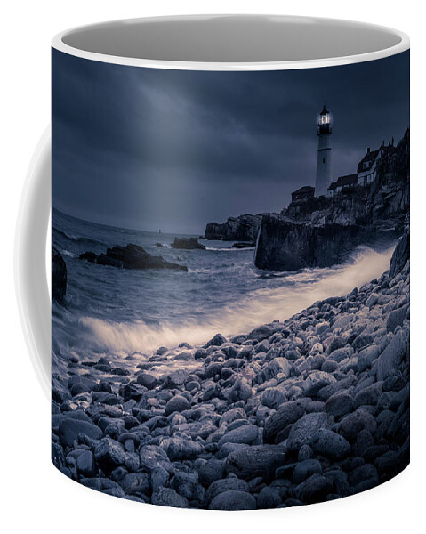 Storm Coffee Mug featuring the photograph Stormy Lighthouse 2 by Doug Camara