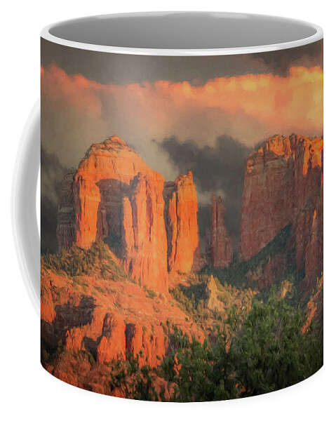 Arizona Coffee Mug featuring the photograph Stormy Sedona Sunset by Teresa Wilson
