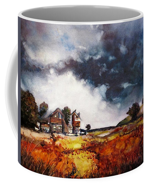 Painting Coffee Mug featuring the painting Stormy Skies by Geni Gorani