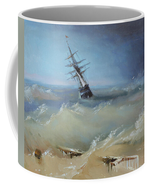 Russian Artists New Wave Coffee Mug featuring the painting Stormy Waters by Ilya Kondrashov