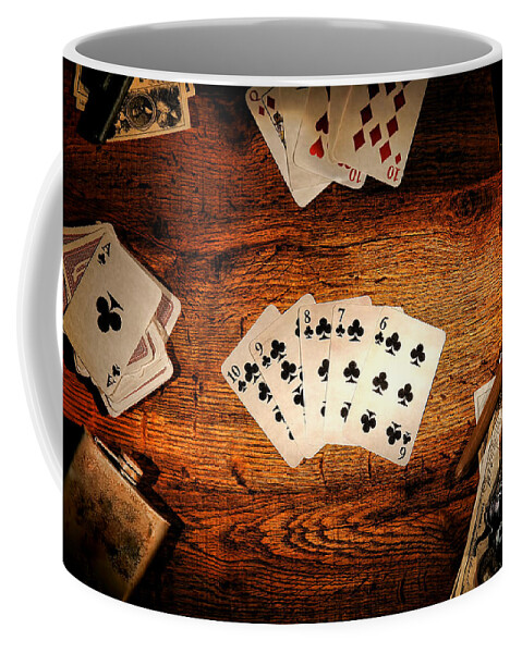 Western Coffee Mug featuring the photograph Straight Flush by Olivier Le Queinec