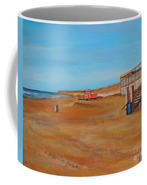 Strand Coffee Mug featuring the painting Strand Callantsoog by Cami Lee