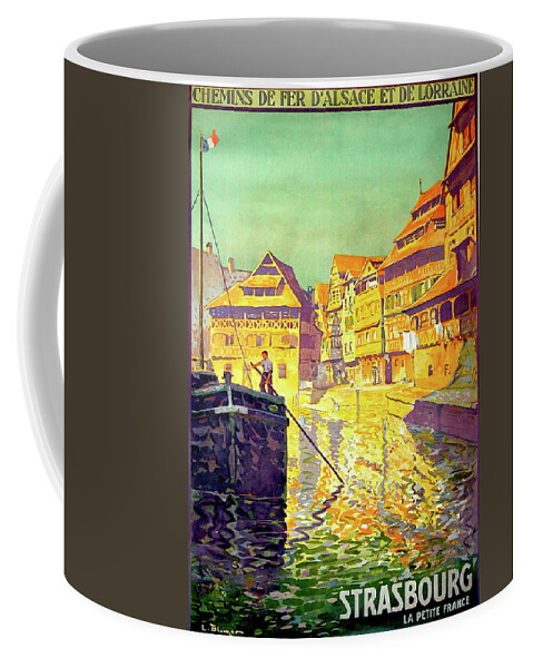 Strasbourg Coffee Mug featuring the painting Strasbourg, city, France, travel poster by Long Shot