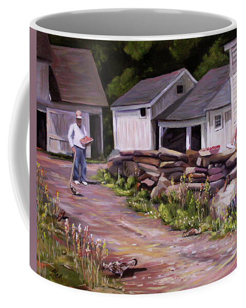 North Country Coffee Mug featuring the painting Strawberry Day by Nancy Griswold