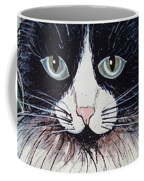 Cat Coffee Mug featuring the painting Strawberry Lover Cat by Natalie Holland
