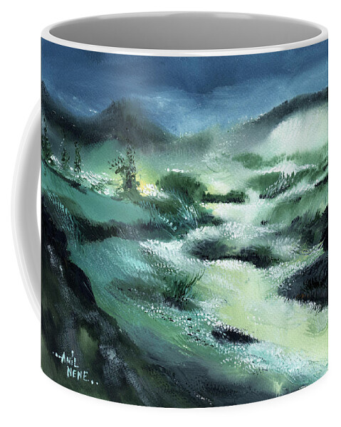 Nature Coffee Mug featuring the painting Stream 2 by Anil Nene