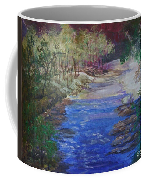River Coffee Mug featuring the painting Stream at Yosemite by Quwatha Valentine