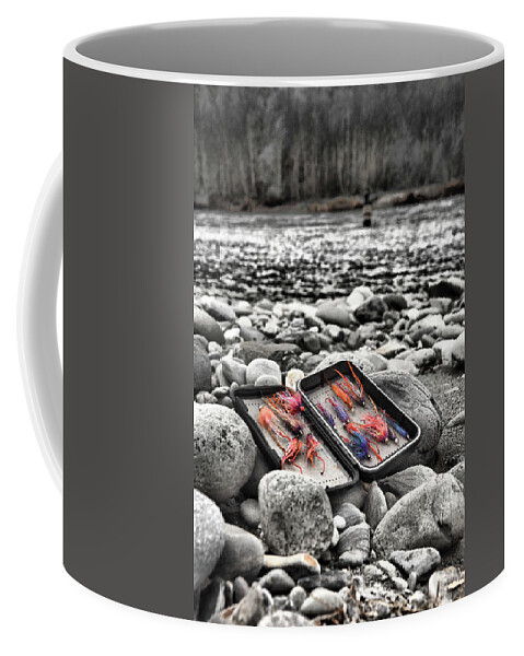  Coffee Mug featuring the photograph Stream side Fly Box by Jason Brooks