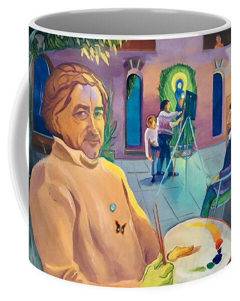 Street Artist Coffee Mug featuring the painting Street Artist Eric Fisherman's Wharf by Suzanne Giuriati Cerny