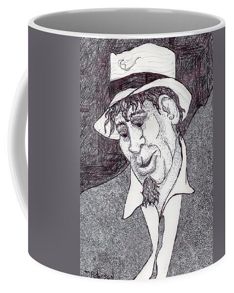 Drawing Coffee Mug featuring the drawing Street Corner Poet by Todd Peterson