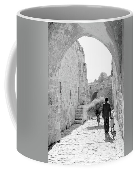 Jerusalem Coffee Mug featuring the photograph Street Next to Dome of the Rock by Munir Alawi