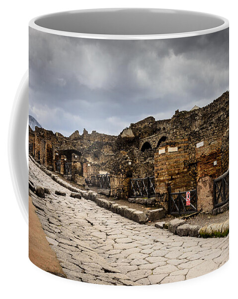 Ancient Coffee Mug featuring the photograph Streets of Pompeii - 1a by Debra Martz