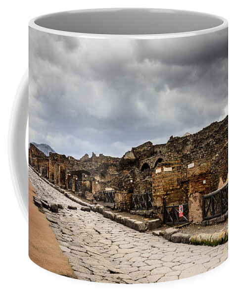 Ancient Coffee Mug featuring the photograph Streets of Pompeii by Debra Martz