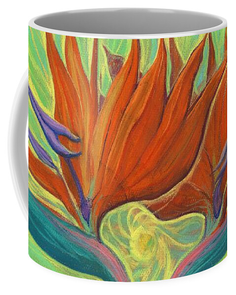 Strelitzia Coffee Mug featuring the painting Strelitzia by Julia Khoroshikh