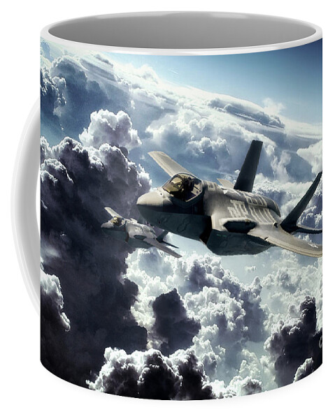 F-35 Lightning Coffee Mug featuring the digital art Strike Fighters by Airpower Art