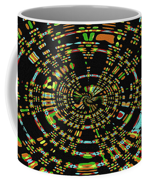 String Drawing Abstract #9 Coffee Mug featuring the digital art String Drawing Abstract #9 by Tom Janca