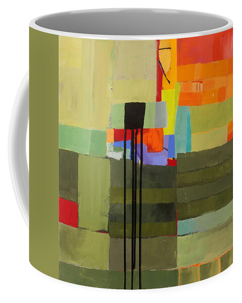 Abstract Art Coffee Mug featuring the painting Stripes and Dips 1 by Jane Davies