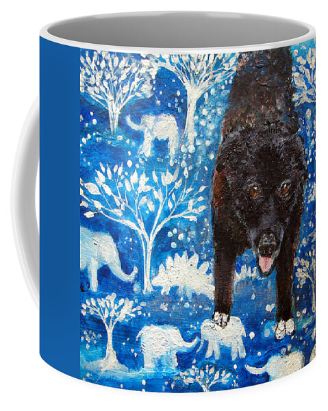Pet Portrait Coffee Mug featuring the painting Stormy - Pet Portrait by Ashleigh Dyan Bayer