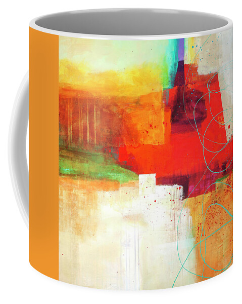 Abstract Art Coffee Mug featuring the painting Caught in the Headlights by Jane Davies