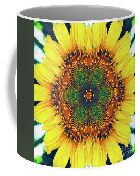 Sunflower Coffee Mug featuring the digital art Structure of A Sunflower by Phil Perkins