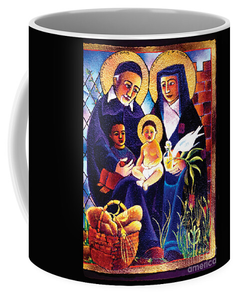 Sts. Vincent And Louise Coffee Mug featuring the painting Sts. Vincent and Louise - MMSVL by Br Mickey McGrath OSFS