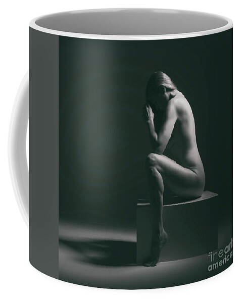Woman Coffee Mug featuring the photograph Studio Nude Seated by Clayton Bastiani