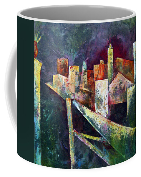 Abstract Paintings Coffee Mug featuring the painting Studio by Shadia Derbyshire
