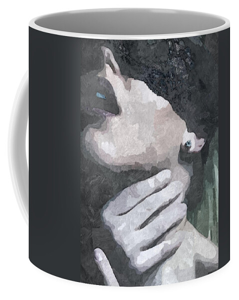 Bdsm Coffee Mug featuring the painting Submission in Black by BDSM love
