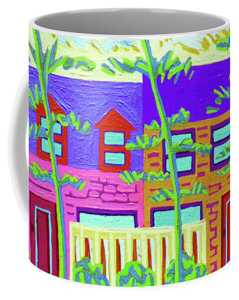 Colorful Suburbs Coffee Mug featuring the painting Suburban Walls by Rod Whyte