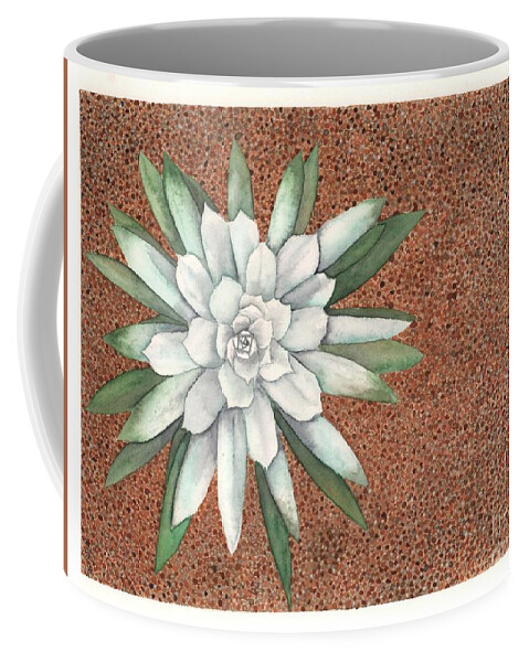 Succulent Coffee Mug featuring the painting Succulent by Hilda Wagner