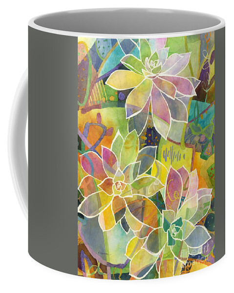 Succulent Coffee Mug featuring the painting Succulent Mirage 1 by Hailey E Herrera