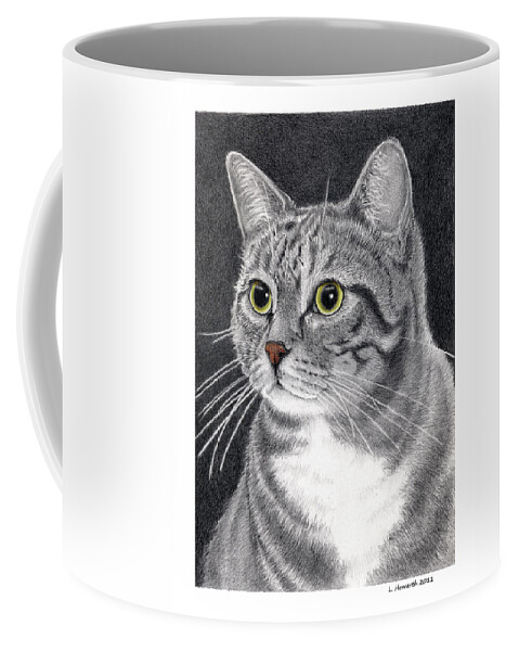 Cat Coffee Mug featuring the drawing Sugar Bear by Louise Howarth