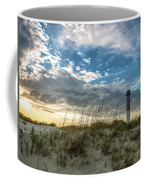 Sullivan's Island Lighthouse Coffee Mug featuring the photograph Sullivan's Island Lighthouse Total Contrast by Dale Powell