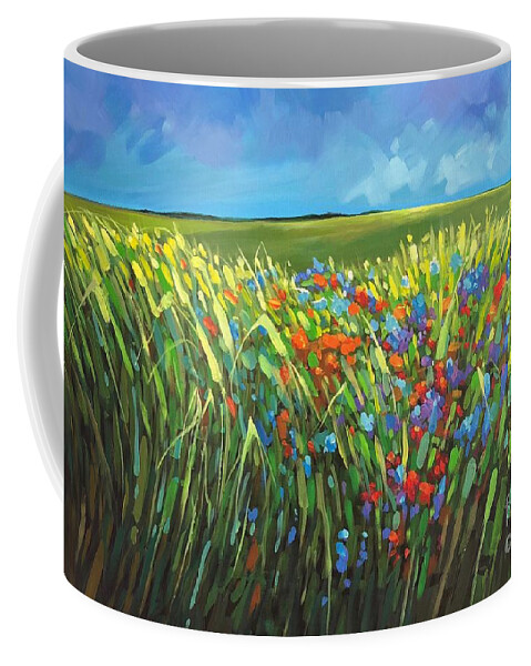 Landscape Coffee Mug featuring the painting Summer Breeze by Hunter Jay
