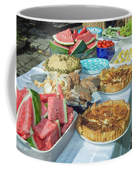 Buffet Coffee Mug featuring the photograph Summer buffet in garden by Patricia Hofmeester