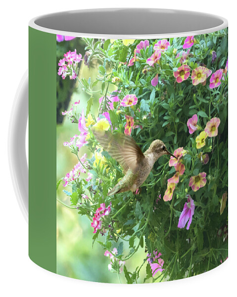 Hummingbird Coffee Mug featuring the photograph Summer Flowers by Angie Vogel