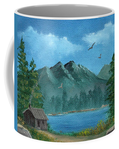 Landscape Coffee Mug featuring the painting Summer in the Mountains by Sheri Keith